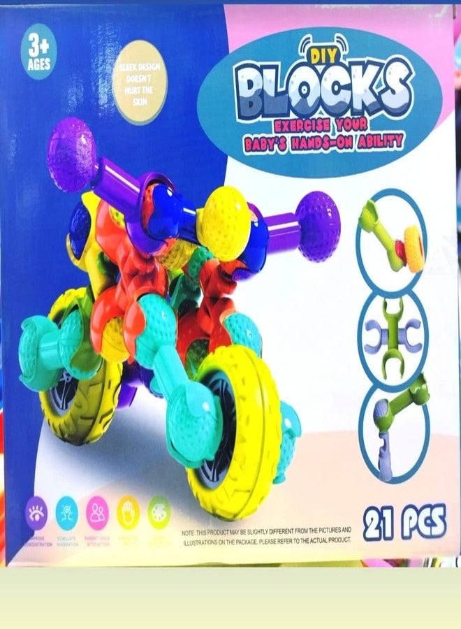 ICW STEM Toys Vehicles Building Blocks Creative Model Educational Construction Toys Preschool Learning Toys Engineering Creative DIY Game (Bike 628-6A (21 pc)) - Image 4